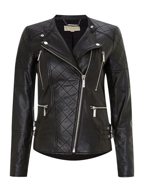 michael kors bomber jacket|michael kors leather biker jacket.